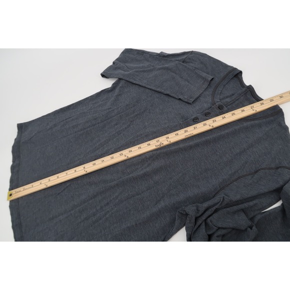 Lululemon Mens Large 5‎ Year Basic Henley Long Sleeve Shirt Heathered Dark Gray - Picture 8 of 9